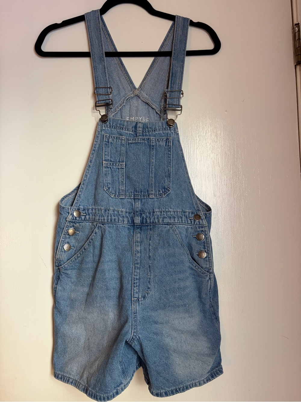 Empyre Light Blue Denim Short Overalls Romper
